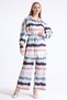 Women's Color Blocked Belted Wide Leg Trousers and Balloon Sleeve Tunic Bottom-Top Satin Set