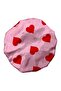 Pink Red Heart Patterned Satin Bonnet for Curly Hair - 2