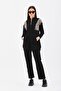 Women's Leopard Sequin Sequined Daily 2-Piece Sports Set Black - 2
