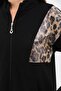 Women's Leopard Sequin Sequined Daily 2-Piece Sports Set Black - 3