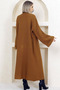 V-Neck Folded Wide Long Sleeve Self-Textured Thick Full Ankle Length Knitwear Cardigan Winter Comfortable - 2