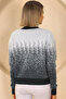 Half Turtleneck Long Sleeve Stylish Striped Patterned Soft Texture Furry Winter Knitwear Sweater - 2