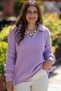 Women's Polo Collar Selanik Brioche Knit Long Sleeve Relaxed Fit Winter Thick Knit Sweater
