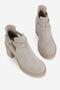 Women's Beige Suede Genuine Natural Leather 36-41 Size Heel-Strapped Boots & Booties - 2