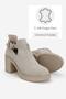 Women's Beige Suede Genuine Natural Leather 36-41 Size Heel-Strapped Boots & Booties - 3