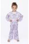 Girl's Lilac Pleated Colorful Trousers