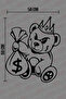 60*50 Cm Bear With Money Side Door Black Vectoral Special Design Foil Cut Sticker Coating - 2