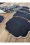 6 Pieces Black Color Linen Fabric Coffee Side Cocktail Presentation Napkin with Bronze Embroidery on the Edges - 4