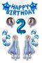 Frozen Elsa Blue Number Happy Birthday Balloon Set Transparent Balloon with Confetti Snow Queen Elsa Balloon