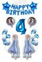 Frozen Elsa Blue Number Happy Birthday Balloon Set Transparent Balloon with Confetti Snow Queen Elsa Balloon