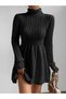 HAIR BRAIDED FISHER COLLAR KNITWEAR DRESS