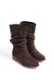 Unal Ozer Women's Brown Suede Gusseted Casual Ankle Boots Un001-0124 - 3