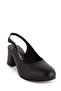 Genuine Leather Laser Cut Stylish Heeled Shoes Şhn.883 - 3
