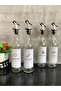 4-Piece Glass Oil Bowl Vinegar Lemon Bowl with White Label and Non-Drip Head 375 Ml - 4