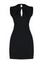 Black Collar Detailed Crepe Mini Knitted Dress TWOSS23EL02015 - 7