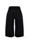 Black High Waist Denim Bermuda Twoss24Sr00023 - 8