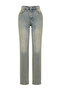 Blue Faded Effect Vintage Low-Rise Wide Leg Jeans TWOSS24JE00032 - 5