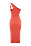 Pomegranate Flower Single Sleeve Fitted Midi Flexible Knitted Midi Pencil Dress TWOSS24EL00166 - 8