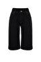 Black High Waist Denim Bermuda Twoss24Sr00023 - 7