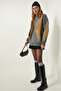 Gray Premium Diamond Patterned Oversize Knitwear Sweater FN03163 - 2