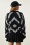 Black Patterned Knit Sweater BV00104 - 6