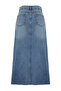 Mavi Volanlı Dikiş Detaylı Yüksek Bel Maxi Denim Etek TWOSS24ET00012 - 14