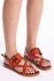 Women's Orange Comfortable Fit Cross Strap Flip Flop Sandals - 2