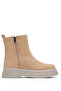 Women's Nude Suede Comfortable Fit Zippered Suede Boots - 3