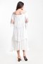 Women's White Authentic Voile Cotton Madonna Collar Maxi Dress - 7