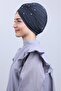 Women's Hijab Pearl and Stoned Vera Outer Bonnet Dark Gray