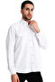 Men's White Double Pocket Lycra Lewis Model Gabardine Fabric Denim Shirt - 3