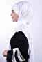 شال نسائي جاهز من القطن الأبيض الممشط بثلاثة خطوط - 3