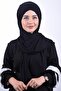 شال جاهز من القطن الممشط بثلاثة خطوط أسود