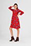 Floral Print Pencil Sleeve Winter Dress from Divitin Flannel - 4