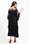 Women's Black Authentic Voile Cotton Madonna Collar Bohemian Maxi Dress - 7