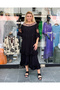 Women's Black Authentic Voile Cotton Madonna Collar Bohemian Maxi Dress - 3