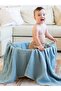 4 Layer Muslin Blanket Shepherd's Stitch 115x115 Cm - Blue
