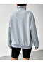 Gray stand collar half fermentwared duz sweater - 3