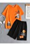 Kids Top and Bottom Set Printed Shorts and T-Shirt Set - 3