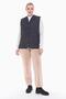 Women's Large Size Plaid Navy Blue Quilted Vest 1037 - 2