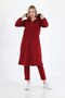 Trench Model Women's Tracksuit Set - Claret Red - 4