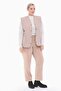 Women's Large Size Plaid Light Beige Quilted Vest 1037 - 2