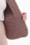 Women's Large Size Plaid Light Beige Quilted Vest 1037 - 8