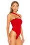 Women's Red Jersey Strappy Bodysuit - 3