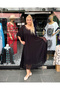 Authentic Voile Cotton Lace Detailed Short-Length Double Pocket Black Dress - 2