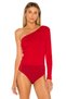 Women's Red Single Sleeve Bodysuit - 2