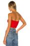 Women's Red Strapless Silk Jersey Crop Top - 3
