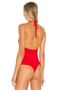 Women's Red Rope Strap Silk Jersey Bodysuit - 4