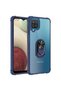 Case for Samsung Galaxy A12 Anti-Shock Anti-Shock Colored Edges with Metal Ring, Polycarbonate Case