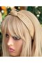 Imported Luxury Special Design Knotted Straw Braid Pattern Model Wide Women's Children's Crown Beige Crown